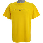 Nike - Yellow Spell-Out T-Shirt 1990s Large Vintage Retro
