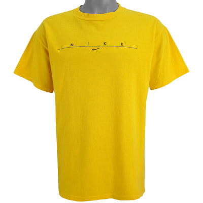 Nike - Yellow Spell-Out T-Shirt 2000s Large