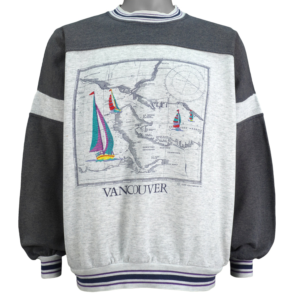 Vintage (Cityscape) - Vancouver, Canada Crew Neck Sweatshirt 1990s X-Large Vintage Retro