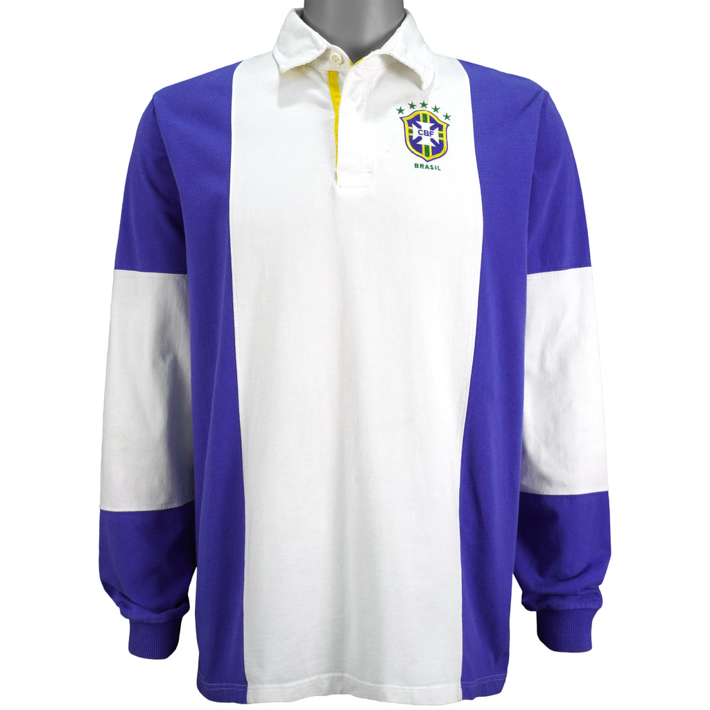 Nike - Team Brazil Long Sleeved Shirt 1990s Large Vintage Retro
