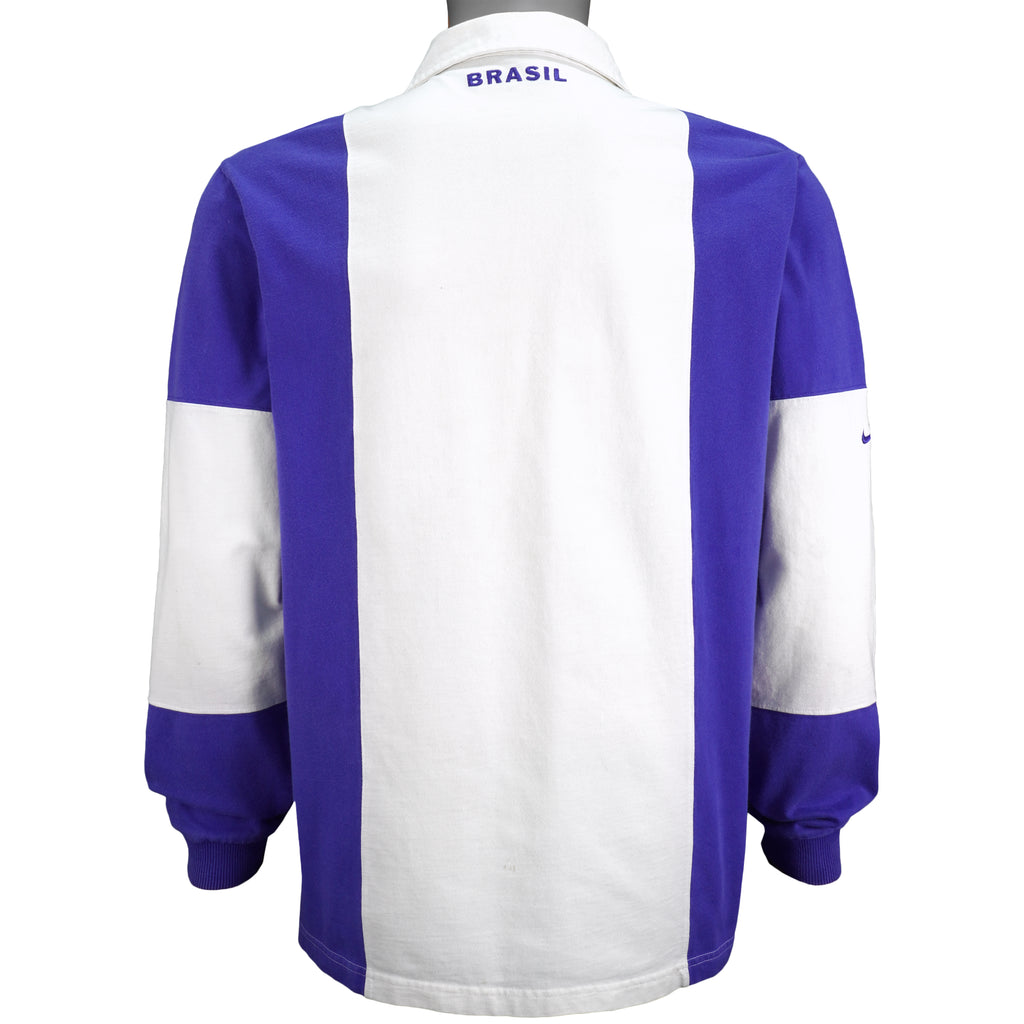 Nike - Team Brazil Long Sleeved Shirt 1990s Large Vintage Retro