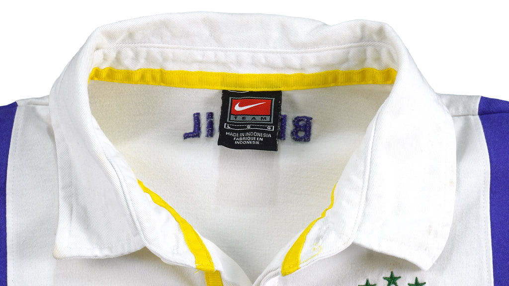 Nike - Team Brazil Long Sleeved Shirt 1990s Large Vintage Retro