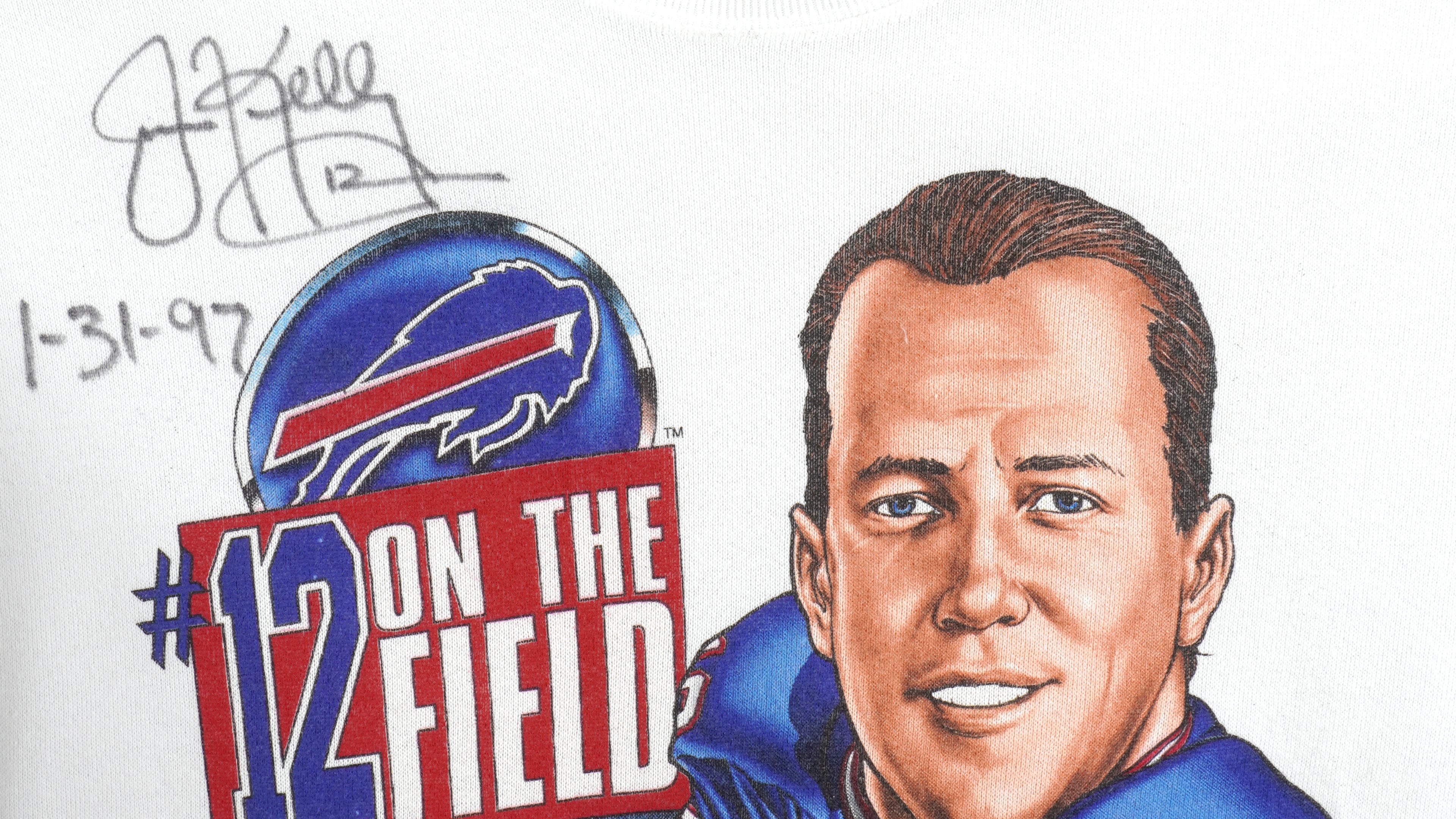 NFL - Buffalo Bills, Jim Kelly, Autographed Sweatshirt 1997 X-Large Vintage Retro Football
