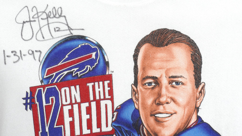 NFL - Buffalo Bills, Jim Kelly, Autographed Sweatshirt 1997 X-Large Vintage Retro Football