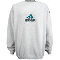 Adidas - Grey Adidas Equipment Embroidered Sweatshirt 1990s Large Vintage Retro