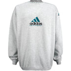 Adidas - Grey Adidas Equipment Embroidered Sweatshirt 1990s Large Vintage Retro