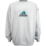Adidas - Grey Adidas Equipment Embroidered Sweatshirt 1990s Large Vintage Retro