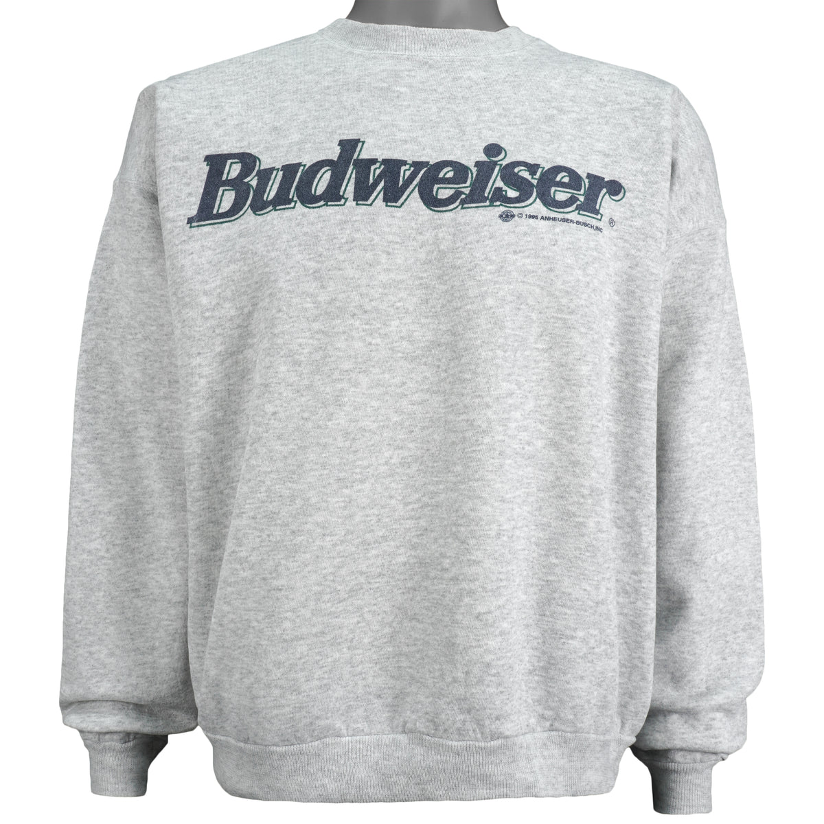 Vintage (Hanes) - Budweiser Spell-Out Crew Neck Sweatshirt 1995 X-Large Vintage Retro