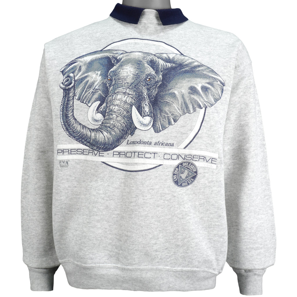 Vintage - Loxodonta, Africana-Preserve, Protect, Conserve Sweatshirt 1990s Large Vintage Retro