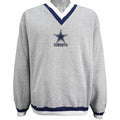NFL (Logo Athletic) - Dallas Cowboys Embroidered V-Neck Sweatshirt 1990s Large Vintage Retro Football