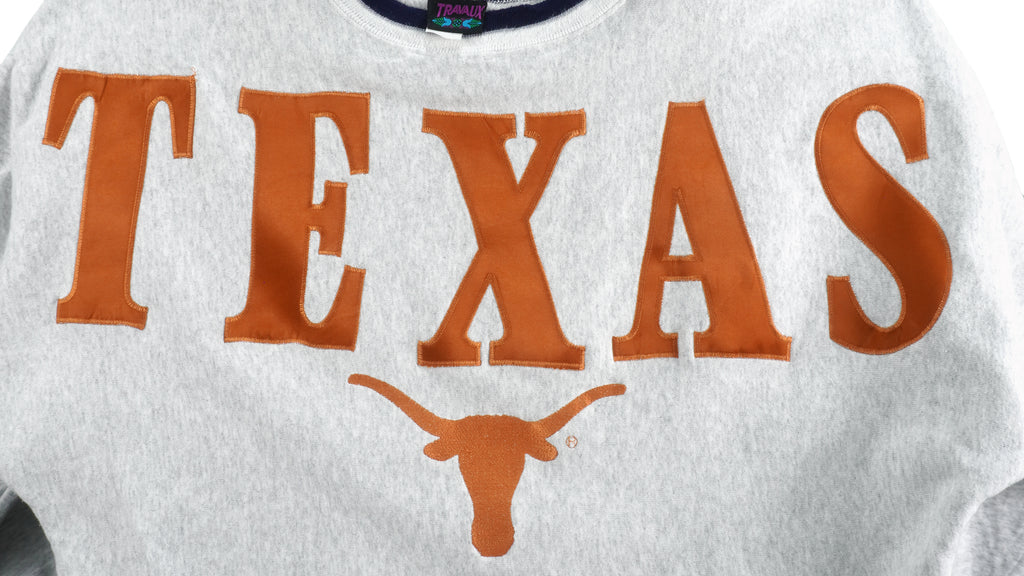 NCAA (Travux) - Texas Longhorns Spell-Out Crew Neck Sweatshirt 1990s X-Large Vintage Retro