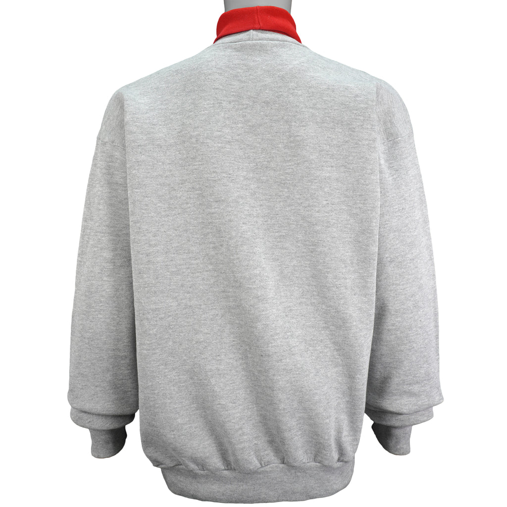 NBA (Cadre Athletic) - Chicago Bulls Spell-Out Turtle Neck Sweatshirt 1990s Large Vintage Retro Basketball