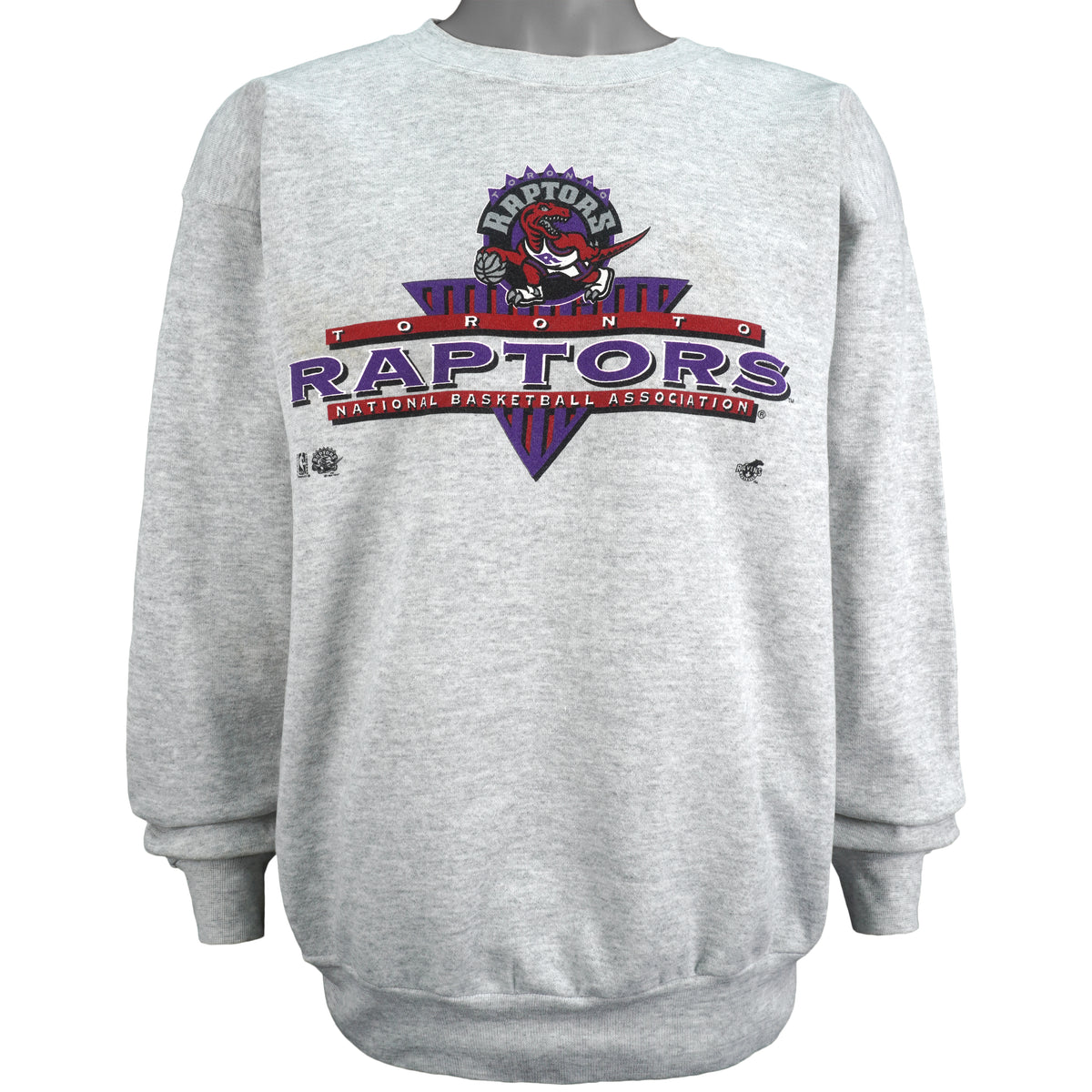 NBA (Tultex) - Toronto Raptors Spell-Out Crew Neck Sweatshirt 1990s X-Large Vintage Retro Basketball