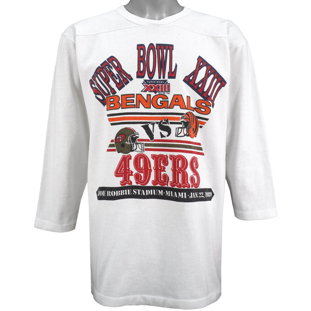 NFL (Ravens) - Super Bowl XXIII 49ers VS Bengals Football Jersey T-Shirt 1989 X-Large Vintage Retro Football