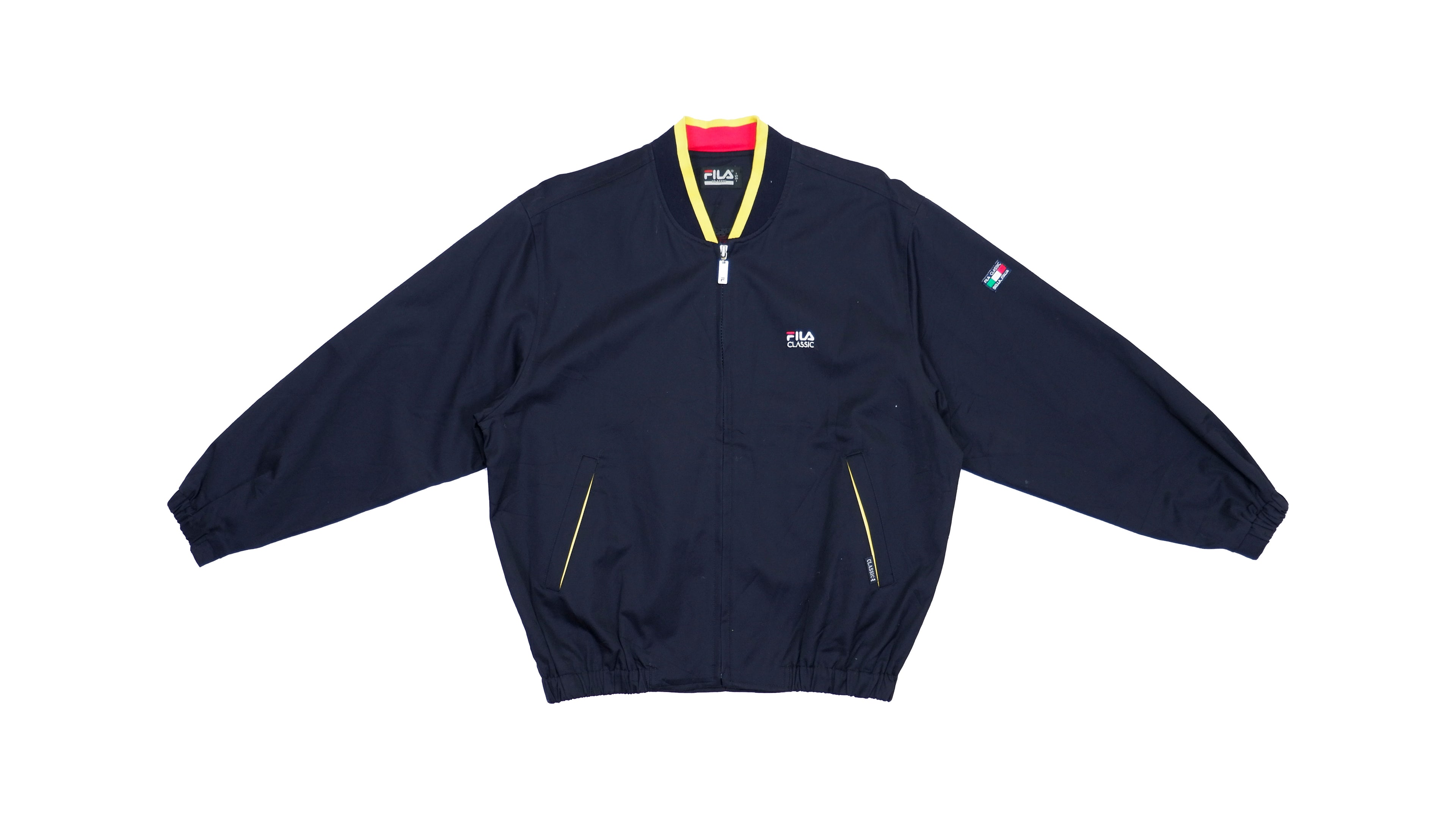 FILA - Navy with Yellow Detail Classic Casual Jacket 1990s Medium