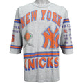 NBA (Long Gone) - New York Knicks Spell-Out T-Shirt 1990s Large Vintage Retro Basketball