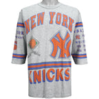 NBA (Long Gone) - New York Knicks Spell-Out T-Shirt 1990s Large Vintage Retro Basketball