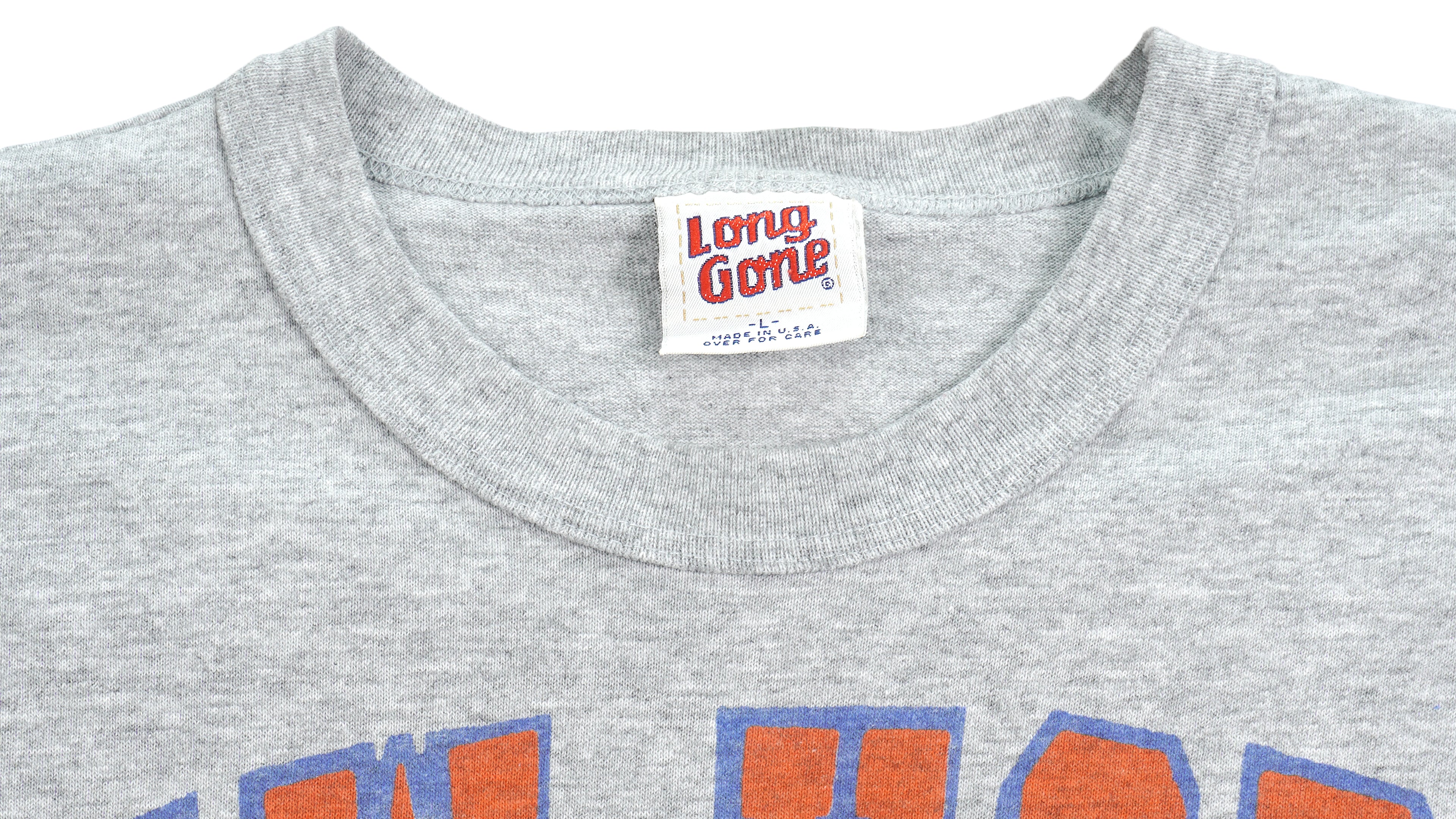 NBA (Long Gone) - New York Knicks Spell-Out T-Shirt 1990s Large Vintage Retro Basketball
