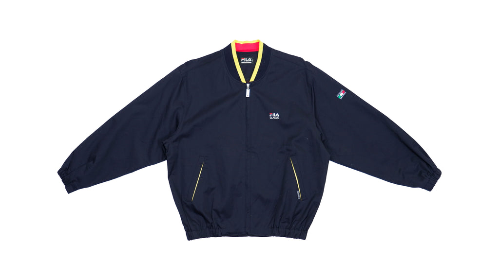 FILA - Navy with Yellow Detail Classic Casual Jacket 1990s Medium