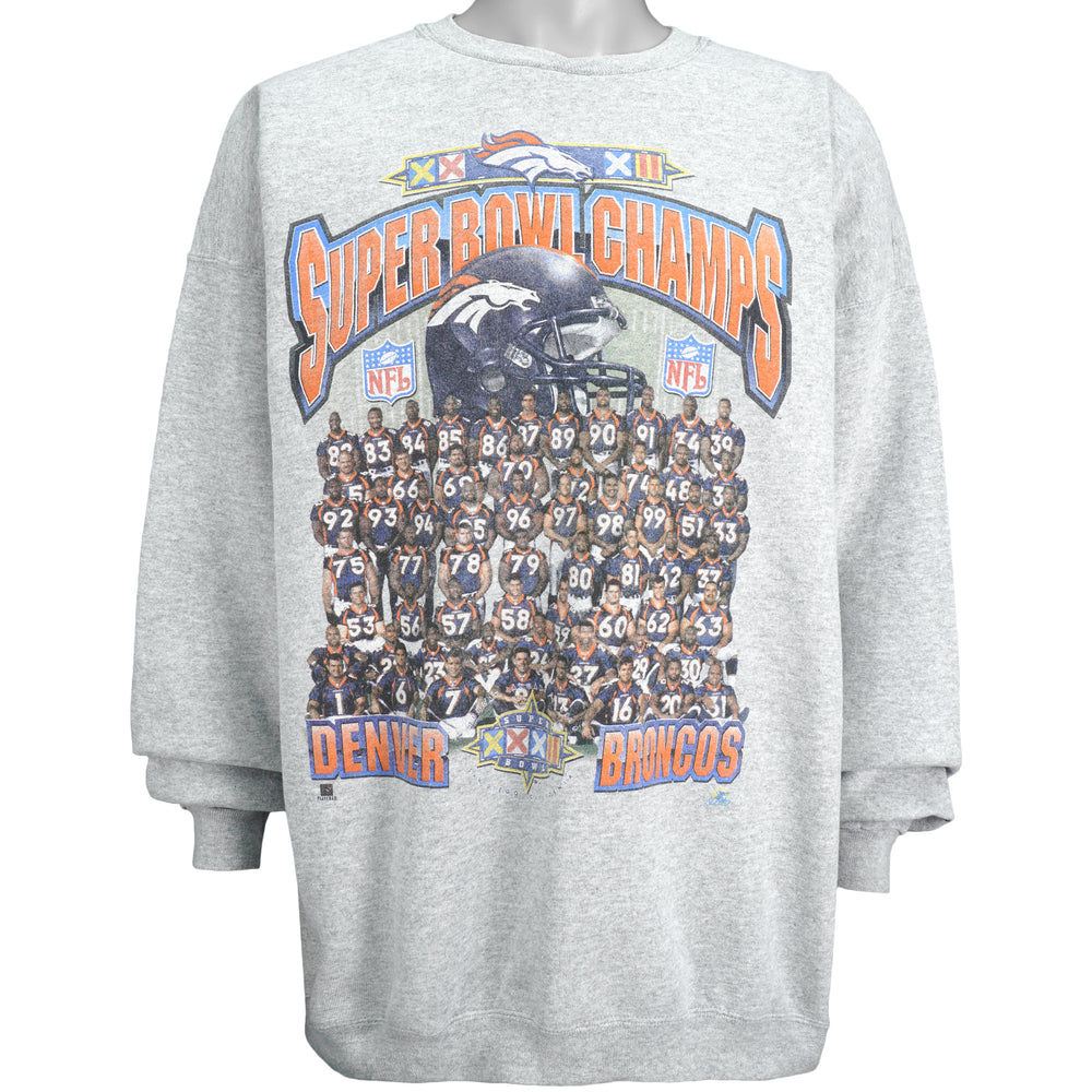 Starter - Denver Broncos, Super Bowl XXXIII Champions Sweatshirt 1998 X-Large Vintage Retro Football