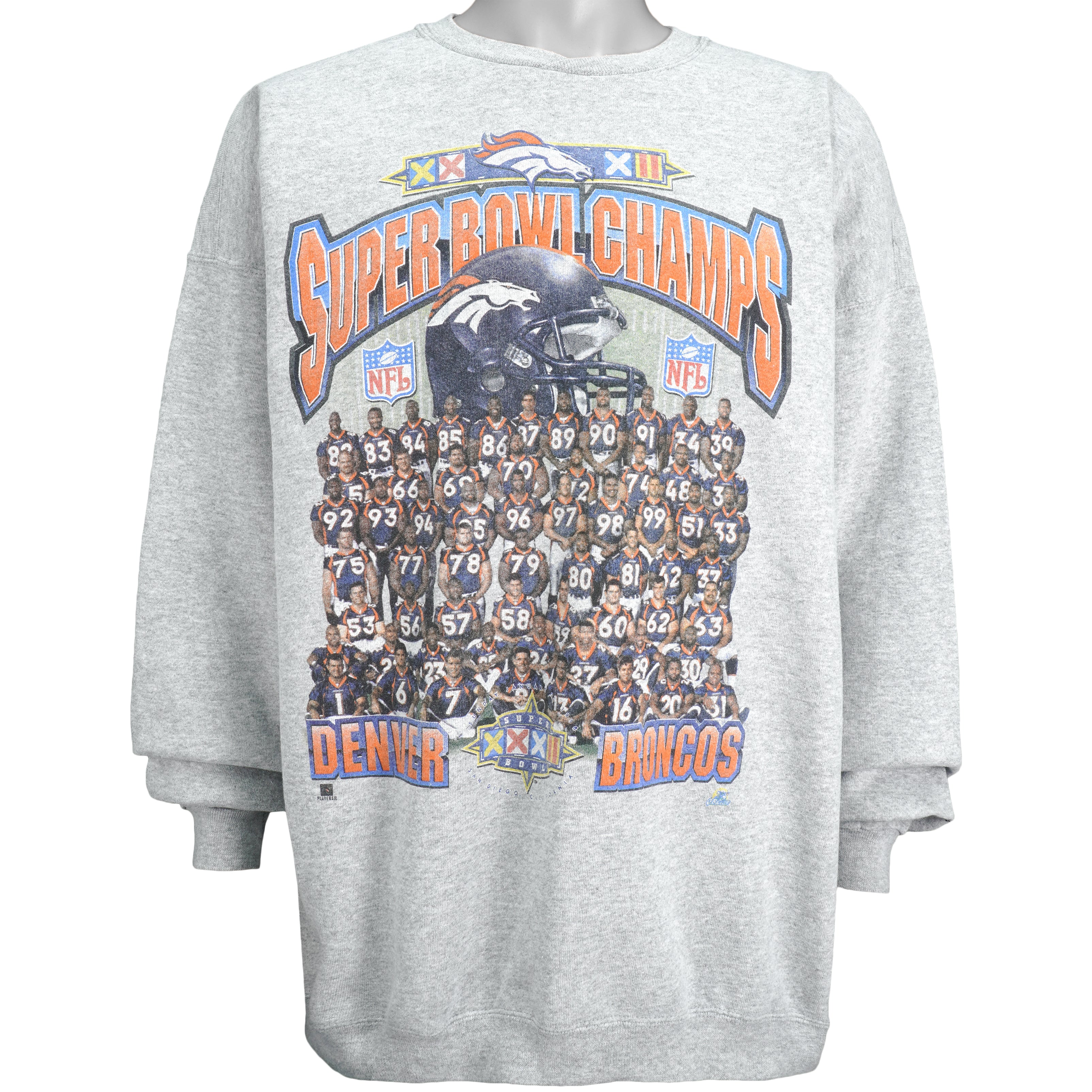 Starter - Denver Broncos, Super Bowl XXXIII Champions Sweatshirt 1998 X-Large Vintage Retro Football