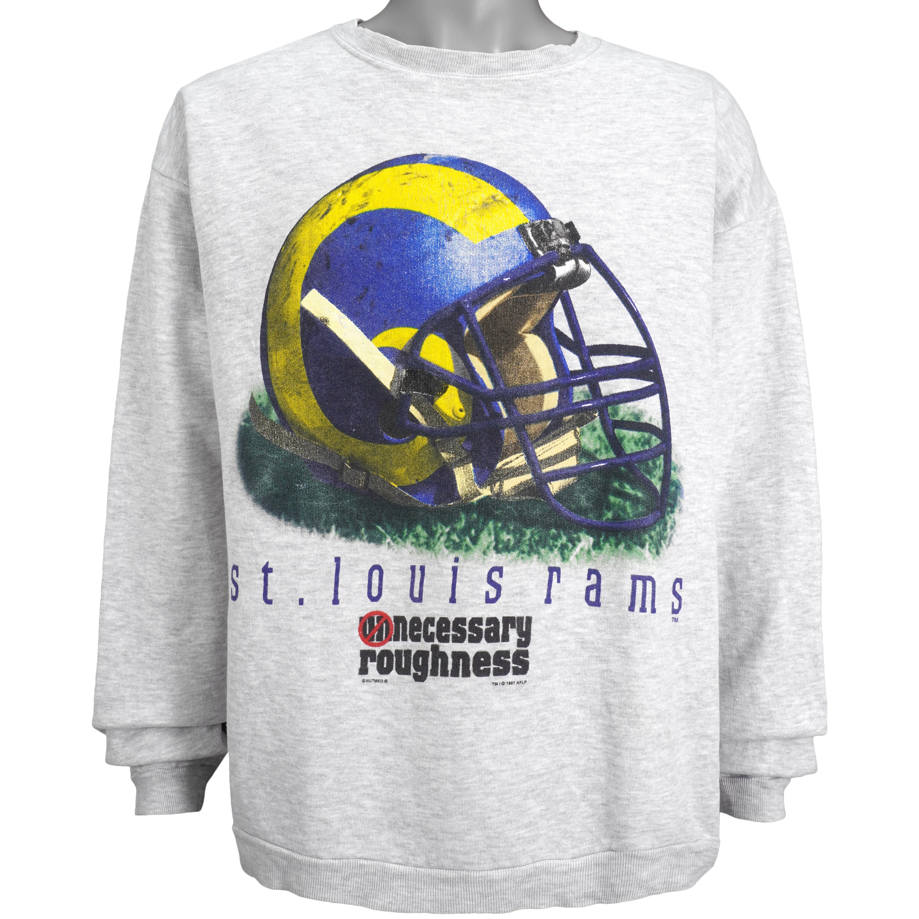 NFL (Champ) - St. Louis Rams Crew Neck Sweatshirt 1997 X-Large Vintage Retro Football