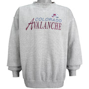 NHL (Logo Athletic) - Colorado Avalanche Embroidered Sweatshirt 1990s Large Vintage Retro Hockey
