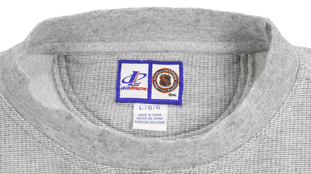 NHL (Logo Athletic) - Colorado Avalanche Embroidered Sweatshirt 1990s Large Vintage Retro Hockey