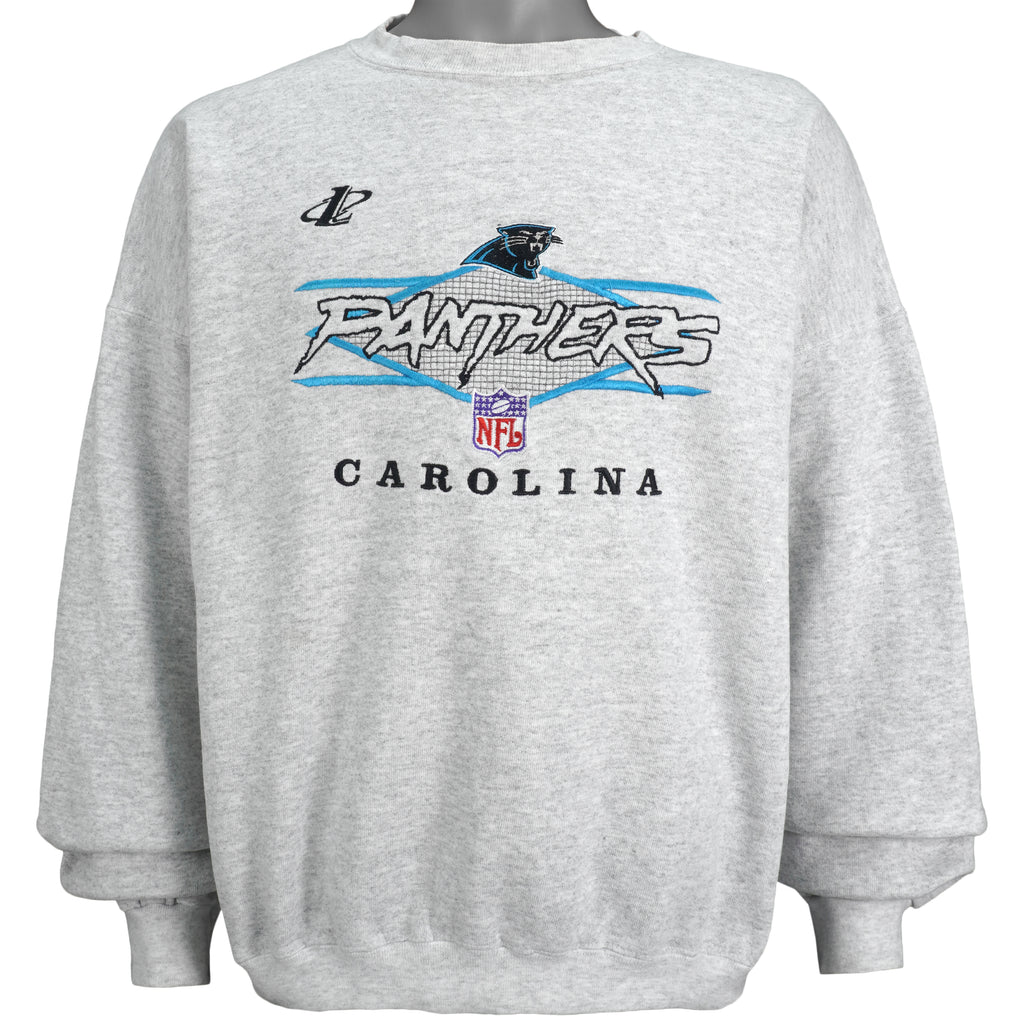 NFL (Logo Athletic) - Carolina Panthers Embroidered Sweatshirt 1990s X-Large Vintage Retro Football