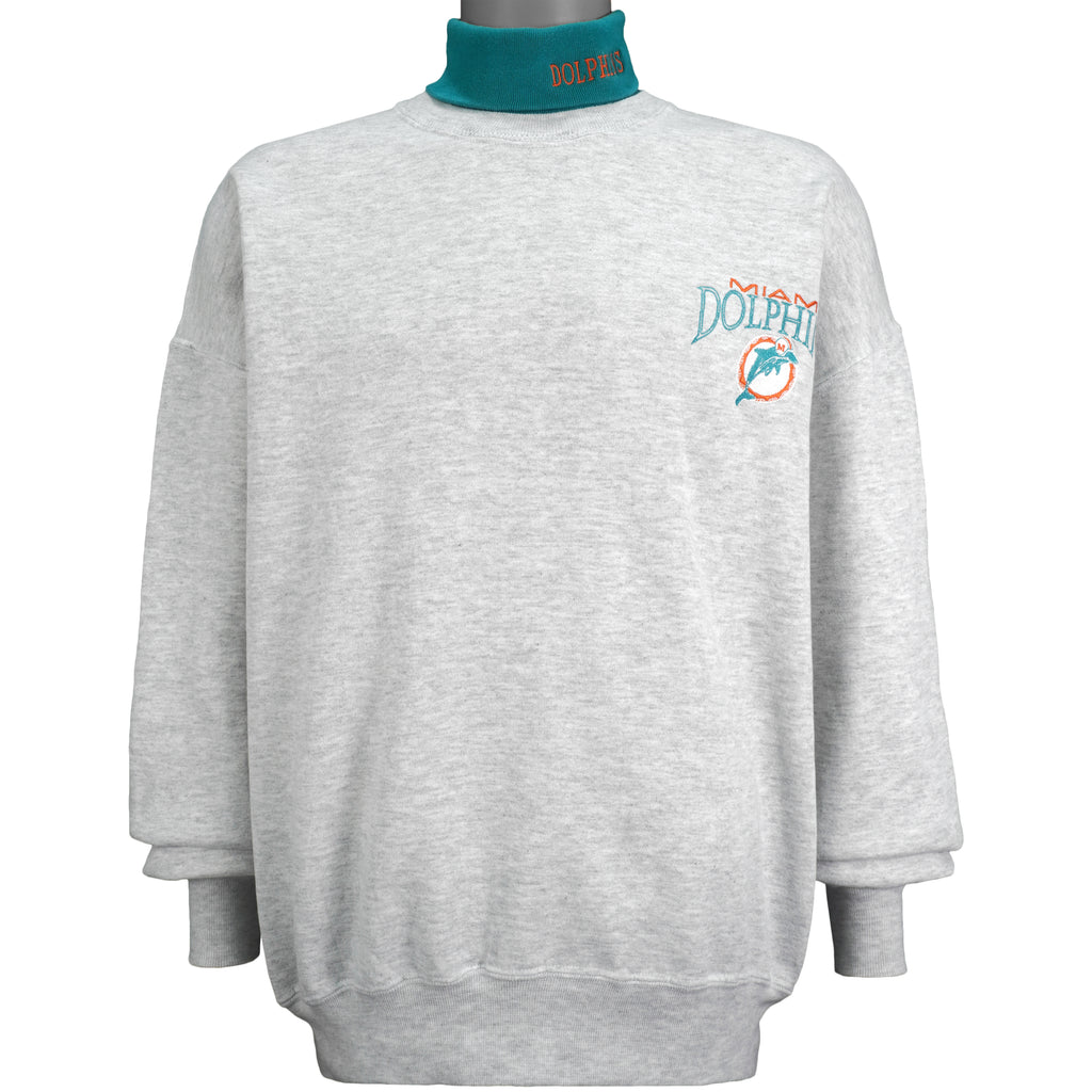 NFL (Chalk Line) - Miami Dolphins Turtleneck Sweatshirt 1990s X-Large Vintage Retro Football