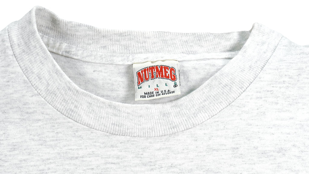 NFL (Nutmeg) - Denver Broncos Spell-Out Crew Neck Sweatshirt 1990s X-Large Vintage Retro