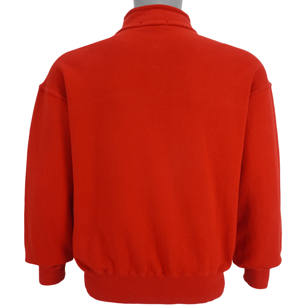 Fila - Red 1/4 Button Turtleneck Sweatshirt 1990s Medium Vintage Retro