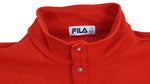 Fila - Red 1/4 Button Turtleneck Sweatshirt 1990s Medium Vintage Retro