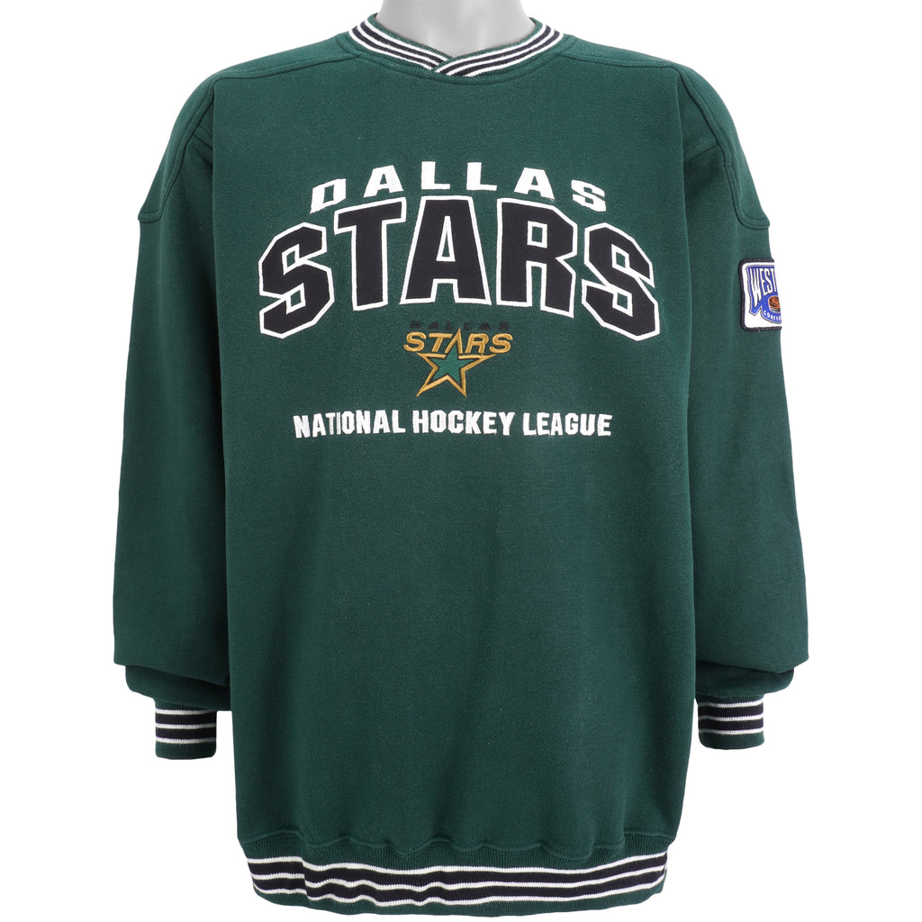 NHL (Lee) - Dallas Stars Embroidered Crew Neck Sweatshirt 1990s Large Vintage Retro Hockey