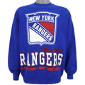 NHL (Salem) - New York Rangers Big Logo Sweatshirt 1990s Large Vintage Retro Hockey