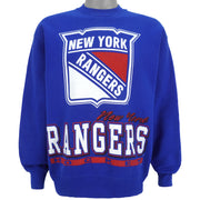 NHL (Salem) - New York Rangers Big Logo Sweatshirt 1990s Large Vintage Retro Hockey
