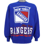 NHL (Salem) - New York Rangers Big Logo Sweatshirt 1990s Large Vintage Retro Hockey