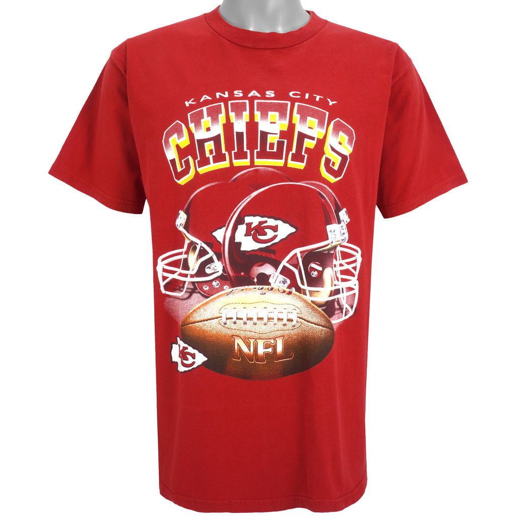 NFL (Dynasty) - Kansas City Chiefs Big Logo T-Shirt 1990s Large Vintage Retro Football