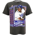 MLB (Nutmeg) - Los Angeles Dodgers, Darryl Strawberry T-Shirt 1992 Medium Vintae Retro Baseball