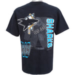 NHL (Logo 7) - San Jose Sharks Double Sided Printing T-Shirt 1991 Large Vintage Retro Hockey