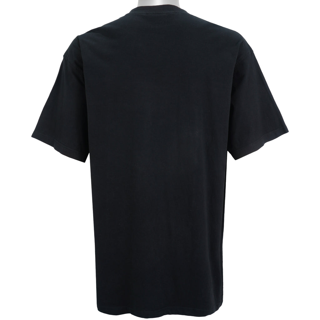 Adidas - Black Big Spell-Out & Logo T-Shirt 1990s X-Large Vintage Retro