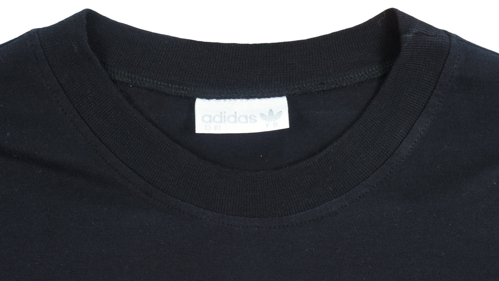Adidas - Black Big Spell-Out & Logo T-Shirt 1990s X-Large Vintage Retro