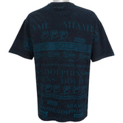 NFL (Salem) - Miami Dolphins All Over Prints T-Shirt 1990s X-Large Vintage Retro Football