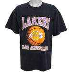 NBA (Gildan) - Los Angeles Lakers Spell-Out T-Shirt 1990s X-Large Vintage Retro Basketball
