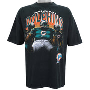 NFL (True Fan) - Miami Dolphins Spell-Out T-Shirt 1990s X-Large Vintage Retro Football