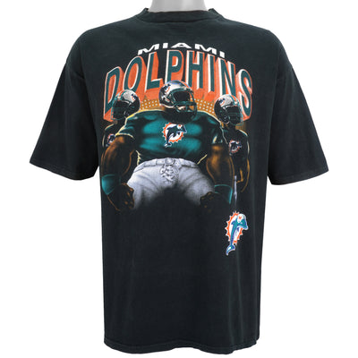 NFL (True Fan) - Miami Dolphins Spell-Out T-Shirt 1990s X-Large