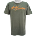 Harley Davidson - Green New Castle Big Spell-Out T-Shirt 1990s Large Vintage Retro