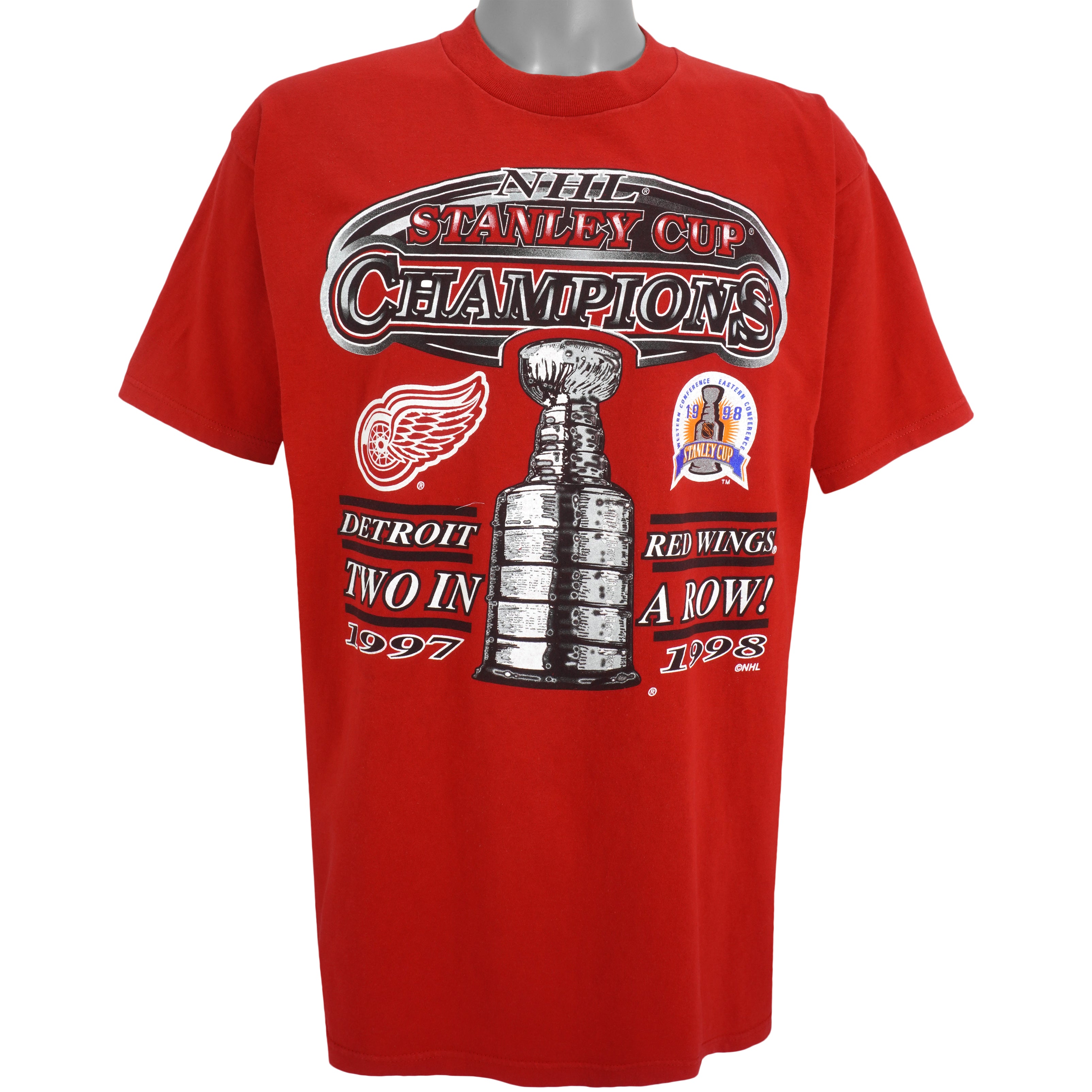 NHL (Logo 7) - Detroit Red Wings, Stanley Cup Champs T-Shirt 1997 X-Large Vintage Retro Hockey