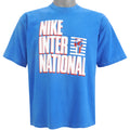 Nike - Blue International Grey Tag T-Shirt 1990s Medium Vintage Retro