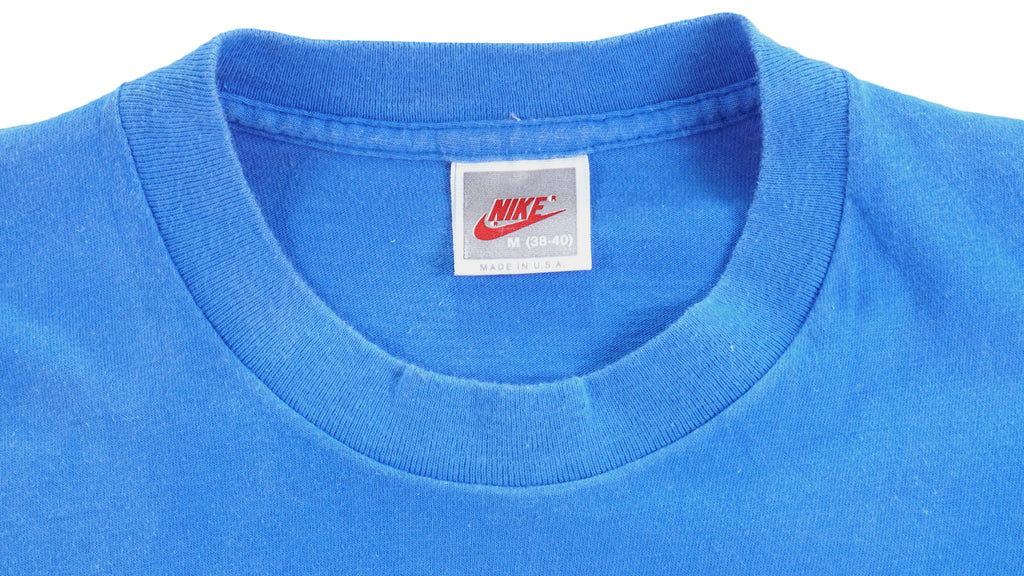 Nike - Blue International Grey Tag T-Shirt 1990s Medium Vintage Retro